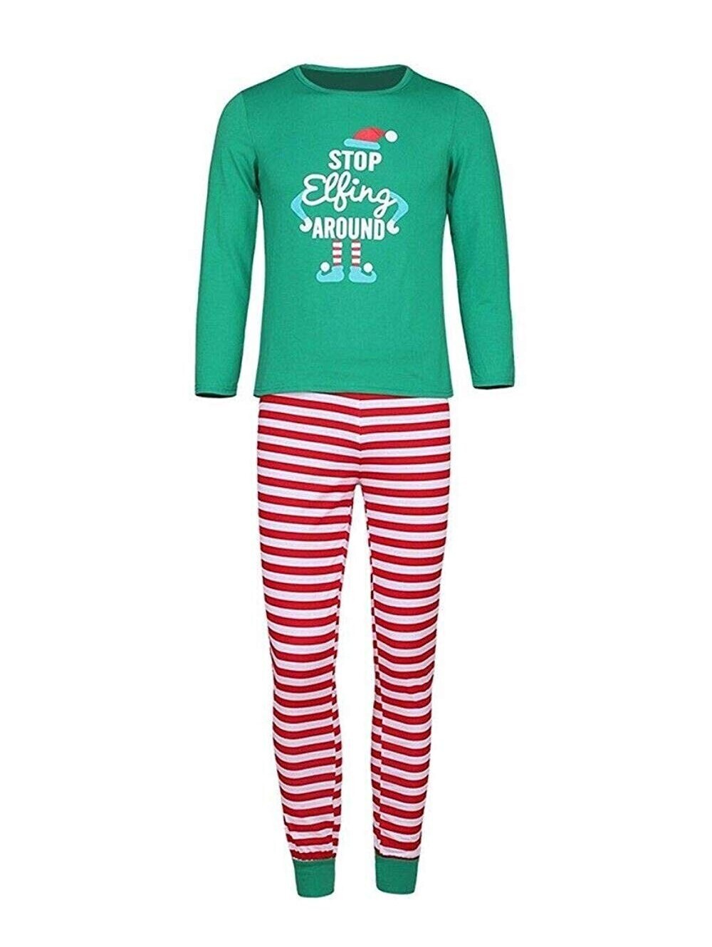 Family Pajamas Mens Elfing Around Pajama Set Candy Cane Stripe Size XL - Picture 1 of 1